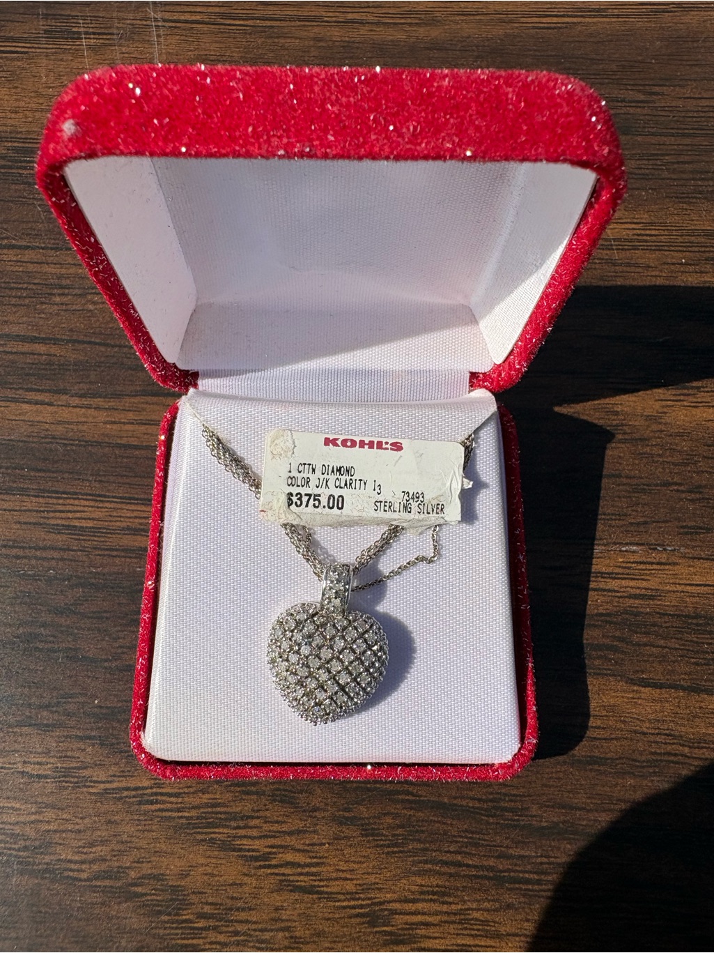 Kohl's Sterling Silver Heart Pendant Necklace With Diamonds